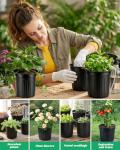 LWWTBS 1 Gallon Plastic Plant Nursery Pot/Pots 65pcs Seedlings Flower Plant Container Seed Starting Pots Flexible Thickened Soft Plastic Garden Seedling Pot with Holes