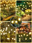 2026 Upgraded Solar Lights Outdoor, 8 Pack Solar Garden Lights with 2 Modes, Firefly Lights Outdoor Waterproof, Sway by Wind, Twinkle Firefly Light for Yard Patio Path Garden Decoration (Warm White)