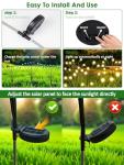 2026 Upgraded Solar Lights Outdoor, 8 Pack Solar Garden Lights with 2 Modes, Firefly Lights Outdoor Waterproof, Sway by Wind, Twinkle Firefly Light for Yard Patio Path Garden Decoration (Warm White)