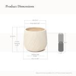 LuxenHome 14" Dia Large Plant Pot with Drainage, Texutred RoundPlanter Pot for Indoor and Outdoor Plants