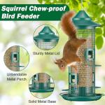Jarkyfine Metal Mesh Tube Bird Feeder for Outdoors Hanging - Squirrel Chew Proof Bird Feeders for Outside, Rust-Proof, 2LB Large Capacity, Easy to Refill, for Finch Cardinal, Gifts for Bird Lovers