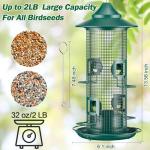 Jarkyfine Metal Mesh Tube Bird Feeder for Outdoors Hanging - Squirrel Chew Proof Bird Feeders for Outside, Rust-Proof, 2LB Large Capacity, Easy to Refill, for Finch Cardinal, Gifts for Bird Lovers