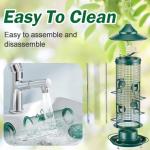 Jarkyfine Metal Mesh Tube Bird Feeder for Outdoors Hanging - Squirrel Chew Proof Bird Feeders for Outside, Rust-Proof, 2LB Large Capacity, Easy to Refill, for Finch Cardinal, Gifts for Bird Lovers