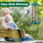 Jarkyfine Metal Mesh Tube Bird Feeder for Outdoors Hanging - Squirrel Chew Proof Bird Feeders for Outside, Rust-Proof, 2LB Large Capacity, Easy to Refill, for Finch Cardinal, Gifts for Bird Lovers