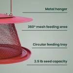 Perky-Pet Durable Wild Bird Feeder - 2.5 lb Seed Capacity - Feed up to 15 Birds at Once - Red, C00322 - Hanging Wild Bird Feeder for Outdoor Decor