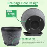 Quarut 4 Pack 15 Inch Large Planter Pot for Plants Outdoor Indoor, Plastic Flower Pots with Drainage Hole & Saucer, Modern Decorative Medium Large Plant Garden Pot, Plant Container for House (Gray)