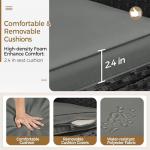 Yaheetech 3 Pieces Patio Porch Furniture Set, Outdoor PE Rattan Wicker Conversation Set with Soft Cushions, Glass Coffee Table & 2 Chairs for Garden/Deck/Courtyard/Poolside, Black/Gray