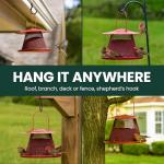 Perky-Pet Durable Wild Bird Feeder - 2.5 lb Seed Capacity - Feed up to 15 Birds at Once - Red, C00322 - Hanging Wild Bird Feeder for Outdoor Decor