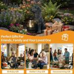 Lyeasw Solar Dog Statues with Lantern – 8.4 inch Waterproof Outdoor Dog Decor for Garden, Yard & Porch, Auto On/Off Solar Light, Gift for Mom & Dog Lovers, Dog Memorial Gifts