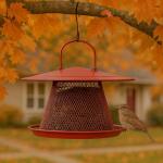 Perky-Pet Durable Wild Bird Feeder - 2.5 lb Seed Capacity - Feed up to 15 Birds at Once - Red, C00322 - Hanging Wild Bird Feeder for Outdoor Decor