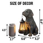 Lyeasw Solar Dog Statues with Lantern – 8.4 inch Waterproof Outdoor Dog Decor for Garden, Yard & Porch, Auto On/Off Solar Light, Gift for Mom & Dog Lovers, Dog Memorial Gifts