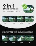 RAINPOINT Watering Wand, 16 Inch Metal Garden Hose Wand with 9 Spray Patterns, Long Hose Sprayer Nozzle For Hanging Baskets, Shrubs,Lawn (Green)