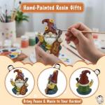 GoGnome Peace Sign Garden Gnome Figurine Outdoor Statue, Funny Guitar Playing Dwarf Rock Music Decor - 6‘’ Resin Lawn Ornament, Unique Housewarming Gift for Music Lovers & Gardeners (Red)