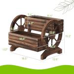 Wooden Wagon Planter Wooden Flower Cart with Wheels Outdoor Garden Planter, Decor Planter for Patio Balcony Decoration Succulent Flower Pot for Indoor Backyard Balcon planters (Carbonized)