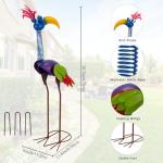 DREAMSOUL 31" Tall Funny Garden Statues, Metal Outdoor Statues with Spring Neck, Antique Standing Statue for Outside Yard Lawn Decor