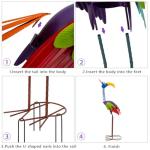 DREAMSOUL 31" Tall Funny Garden Statues, Metal Outdoor Statues with Spring Neck, Antique Standing Statue for Outside Yard Lawn Decor