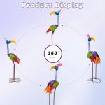 DREAMSOUL 31" Tall Funny Garden Statues, Metal Outdoor Statues with Spring Neck, Antique Standing Statue for Outside Yard Lawn Decor