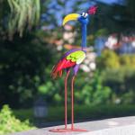 DREAMSOUL 31" Tall Funny Garden Statues, Metal Outdoor Statues with Spring Neck, Antique Standing Statue for Outside Yard Lawn Decor