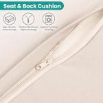 Wumiokio Patio Furniture Set, 7 Pieces Outdoor Patio Furniture with Dining Table&Chair, All Weather Wicker Conversation Set with Ottoman,Brown Rattan & Ivory Cushions (Include Sofa Dust Cover)