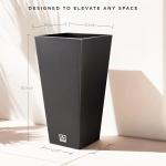 Maple99 Outdoor Planter 30 Inch – Large Tall Planters for Outdoor and Indoor Plants, Modern Tapered Design, Weather Resistant with Drainage Holes and Removable Insert Tray