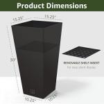 Maple99 Outdoor Planter 30 Inch – Large Tall Planters for Outdoor and Indoor Plants, Modern Tapered Design, Weather Resistant with Drainage Holes and Removable Insert Tray