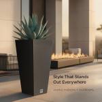 Maple99 Outdoor Planter 30 Inch – Large Tall Planters for Outdoor and Indoor Plants, Modern Tapered Design, Weather Resistant with Drainage Holes and Removable Insert Tray