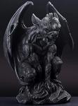 JORAE Winged Gargoyle Statue Indoor Outdoor Home Decor Sitting Guardian Sculpture Halloween Figurines, 9 in, Polyresin
