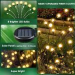 6-Pack Garden Solar Lights, 48 LED Solar Lights Outdoor for Garden Decor, Waterproof Firefly Light Outdoor (Sway by Wind), Swaying Light for Outside Yard Pathway Landscape Decorations (Warm White)