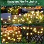 6-Pack Garden Solar Lights, 48 LED Solar Lights Outdoor for Garden Decor, Waterproof Firefly Light Outdoor (Sway by Wind), Swaying Light for Outside Yard Pathway Landscape Decorations (Warm White)