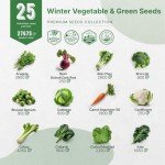 25 Non-GMO Winter Vegetable Garden Seeds Pack