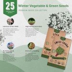 25 Non-GMO Winter Vegetable Garden Seeds Pack