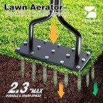 Manual Lawn Aerator with 15 Iron Spikes