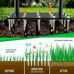 Manual Lawn Aerator with 15 Iron Spikes