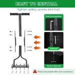 Manual Lawn Aerator with 15 Iron Spikes