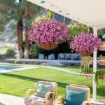 Purple Faux Hanging Silk Daisy Plant Basket