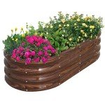 Galvanized Oval Raised Garden Bed Planter Box