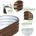 Galvanized Oval Raised Garden Bed Planter Box