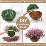 Purple Faux Hanging Silk Daisy Plant Basket
