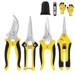 5-Pack Heavy Duty Garden Pruning Shears Set