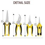 5-Pack Heavy Duty Garden Pruning Shears Set