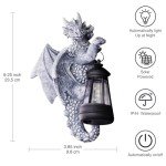 Goodeco Dragon Tree Hugger Garden Statue with Lantern