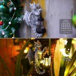 Goodeco Dragon Tree Hugger Garden Statue with Lantern