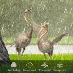 Gold Metal Crane Garden Statues - Set of 2