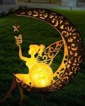 Fairy Moon Solar Garden Statue Light Stake