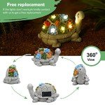 Turtle Solar Garden Statue with Succulent and Lights