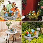 Turtle Solar Garden Statue with Succulent and Lights