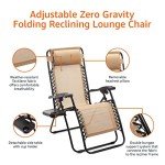 Adjustable Outdoor Zero Gravity Lounge Chair Set