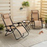 Adjustable Outdoor Zero Gravity Lounge Chair Set