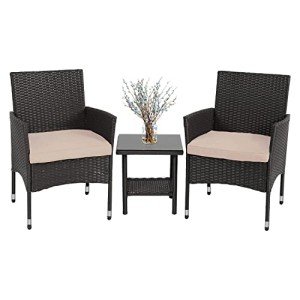 Wicker Bistro Set for Outdoor Conversations (3 Pieces)