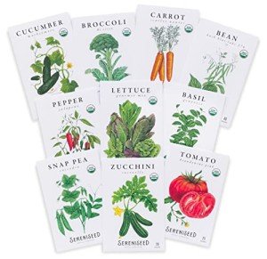Organic Non-GMO Vegetable Seeds - 10 Variety Pack